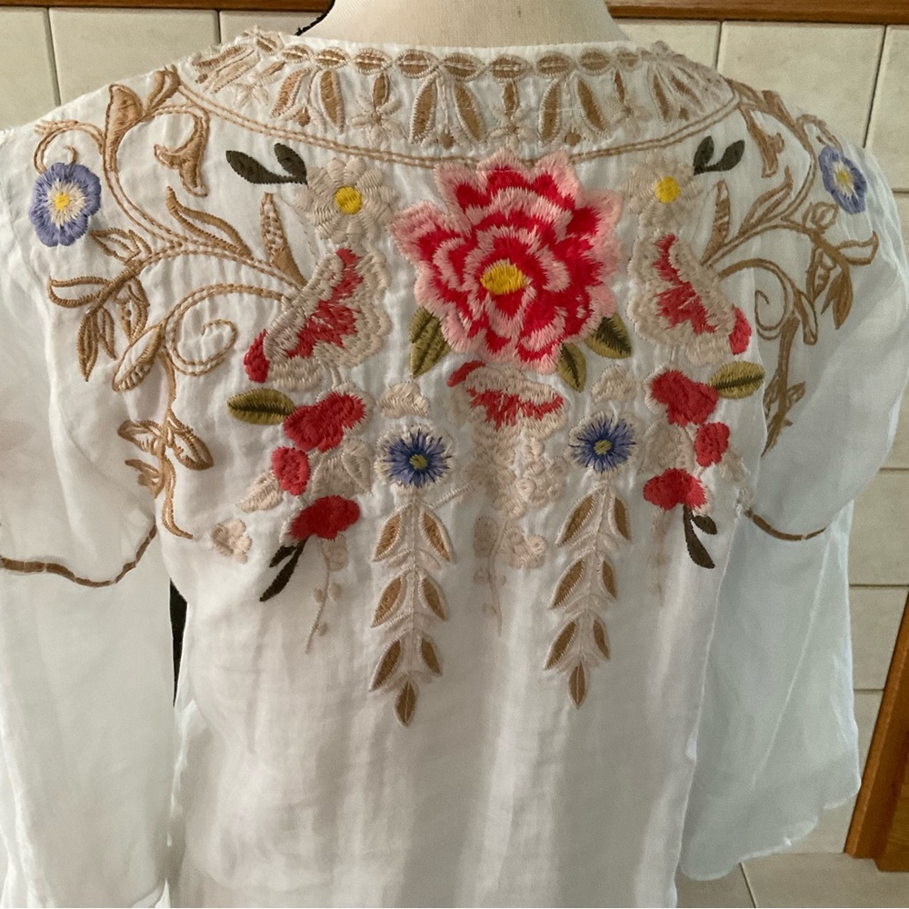 Johnny Was Workshop Flare Sleeve Tunic, Women’s Sz S - Picture 5 of 7